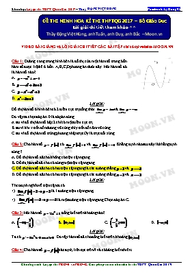 Đề thi thử THPT Quốc gia môn Toán năm 2017 - Đặng Việt Hùng (Có đáp án)